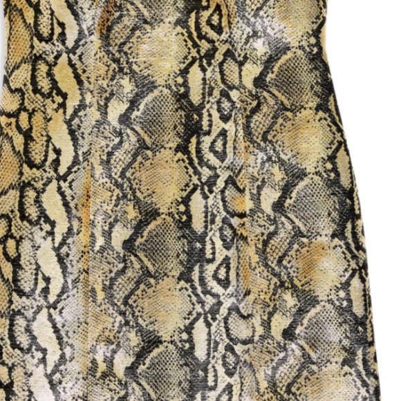 NWT Topshop Snake Print Slip Dress Minidress Gold Black - Picture 6 of 7